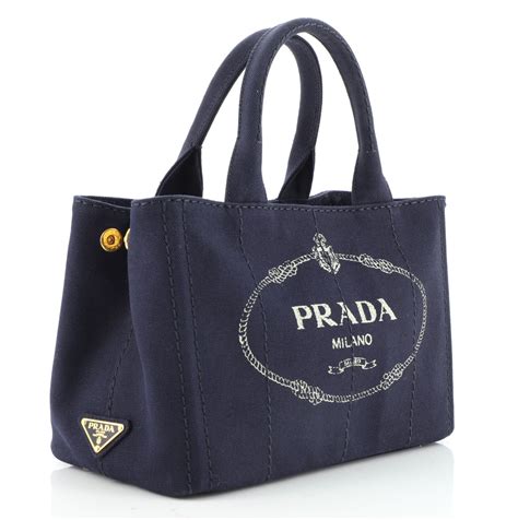 prada canapa tote bag size|Prada nylon shopper tote.